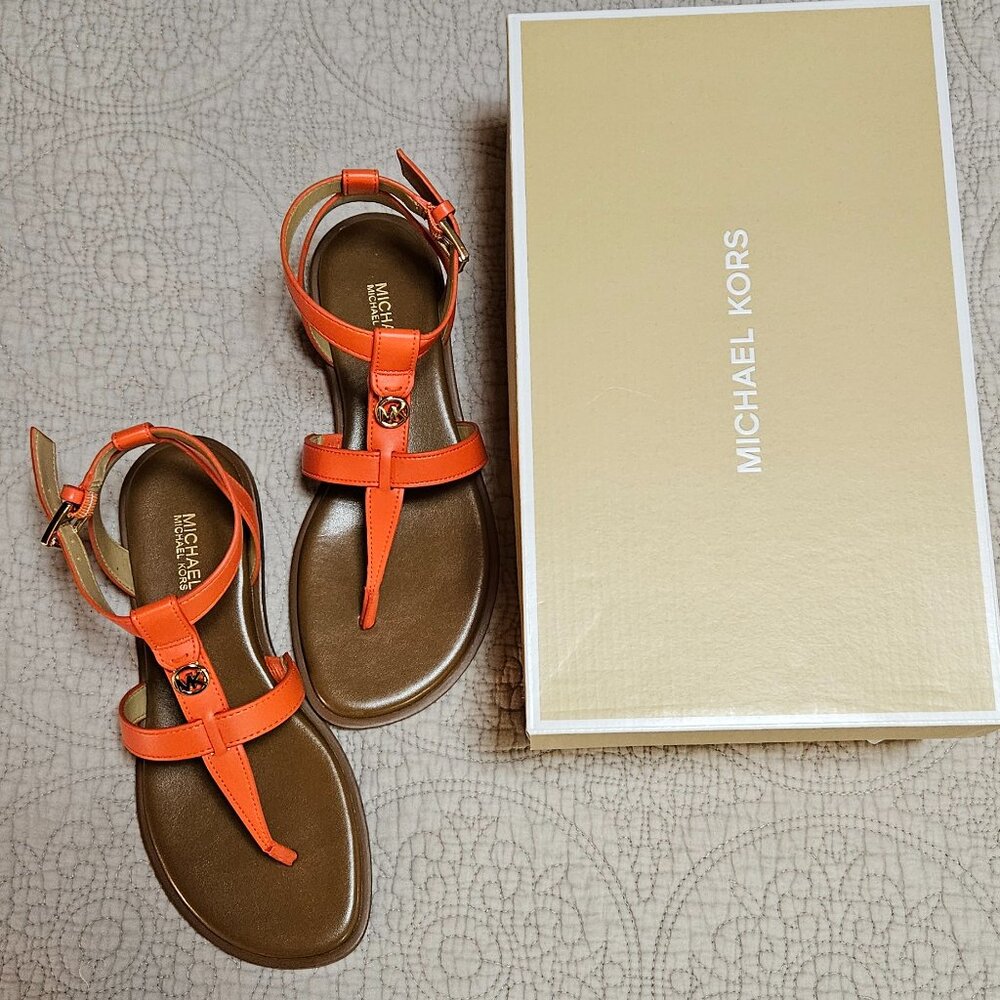 MICHAEL KORS Sasha T-Strap Sandal in Clementine Color. NWT. - Picture 11 of 11